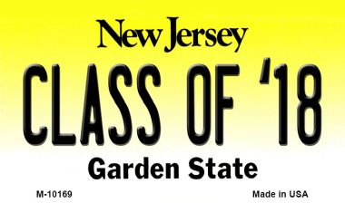 M-10169 3.5 x 2 in. Class of 18 New Jersey State License Plate Magnet