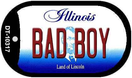 Dt-10317 1 X 2 In. Bad Boy Illinois Novelty Metal Dog Tag Necklace