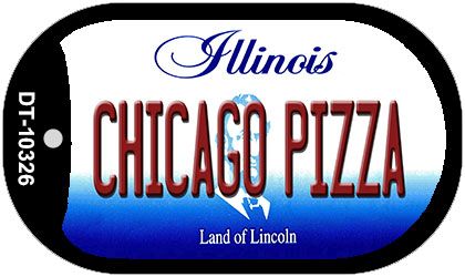 Dt-10326 1 X 2 In. Chicago Pizza Illinois Novelty Metal Dog Tag Necklace