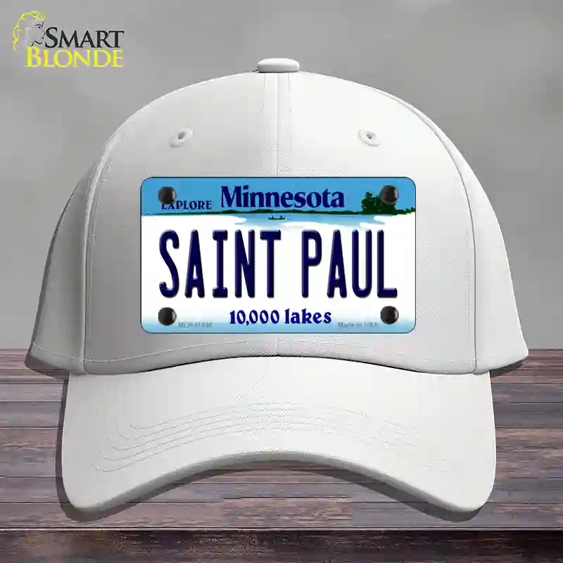 HAT21-MLP-11038 Saint Paul Minnesota State Novelty License Plate Hat, Cotton - White