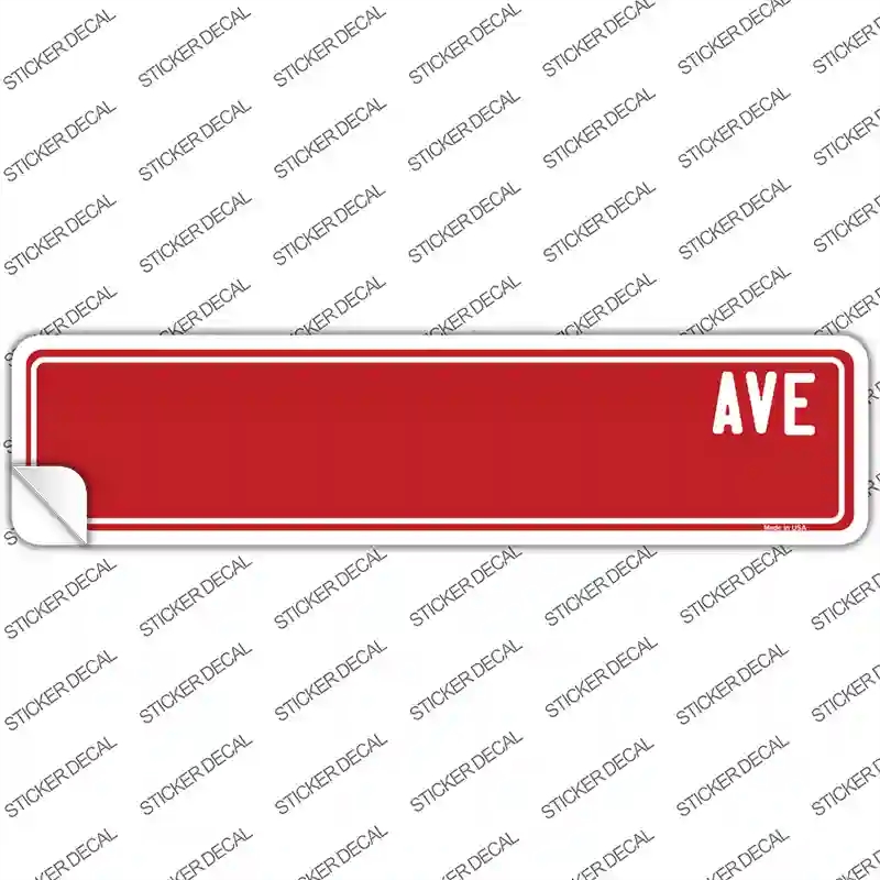 K-724s-S Red Avenue Blank Novelty Narrow Sticker Decal, Small