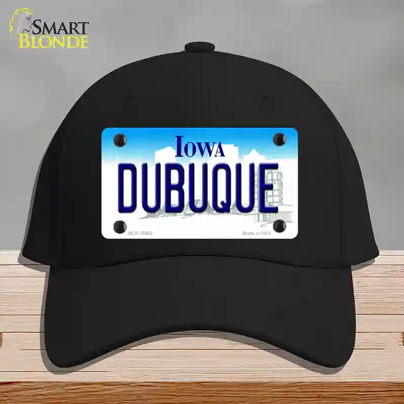 HAT03-MLP-10943 Dubuque Iowa Novelty License Plate Hat, Cotton - Black