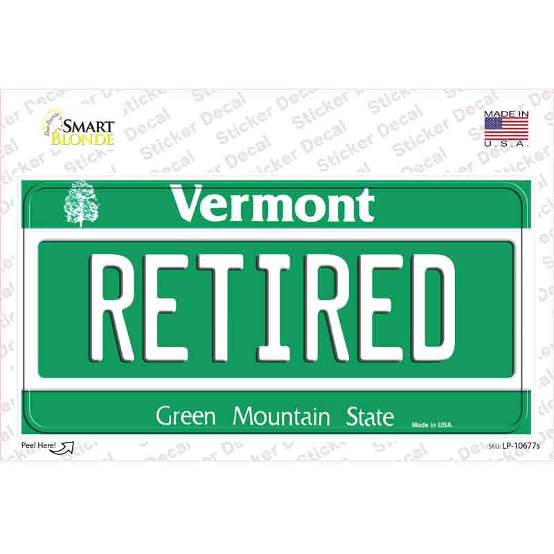 LP-10677s-M Retired Vermont Novelty Sticker Decal, Medium