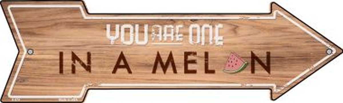 A-674 5 X 17 In. One In A Melon Novelty Metal Arrow Sign