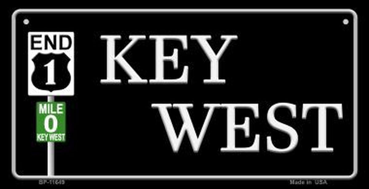 Bp-11649 3 X 6 In. Key West Highway Sign Novelty Metal Bicycle Plate