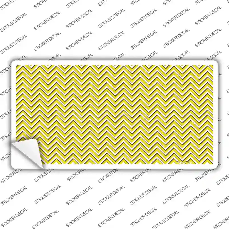 LP-2692s-S Yellow White Chevron Novelty Sticker Decal, Small