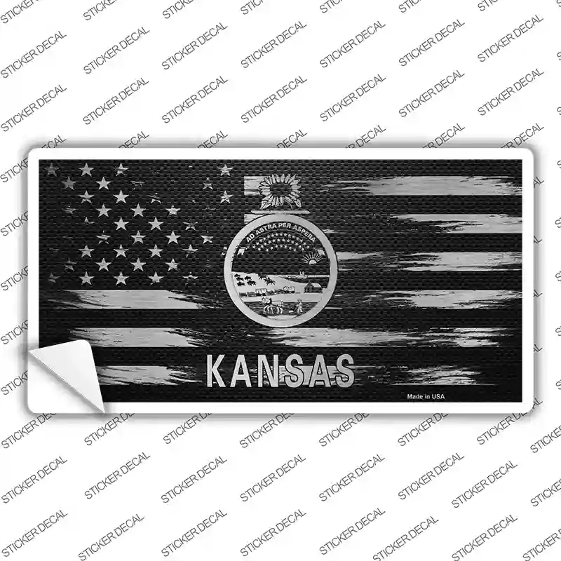 LPC-1108s-L Kansas Carbon Fiber Novelty Sticker Decal, Large