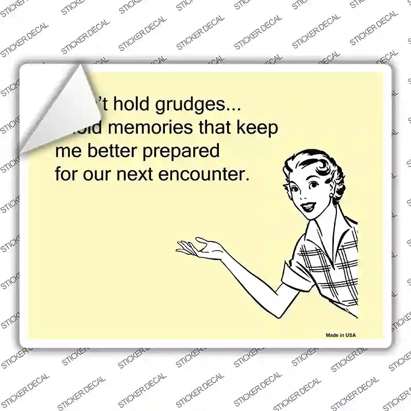 P-992s-S I Dont Hold Grudges Novelty Rectangle Sticker Decal, Small