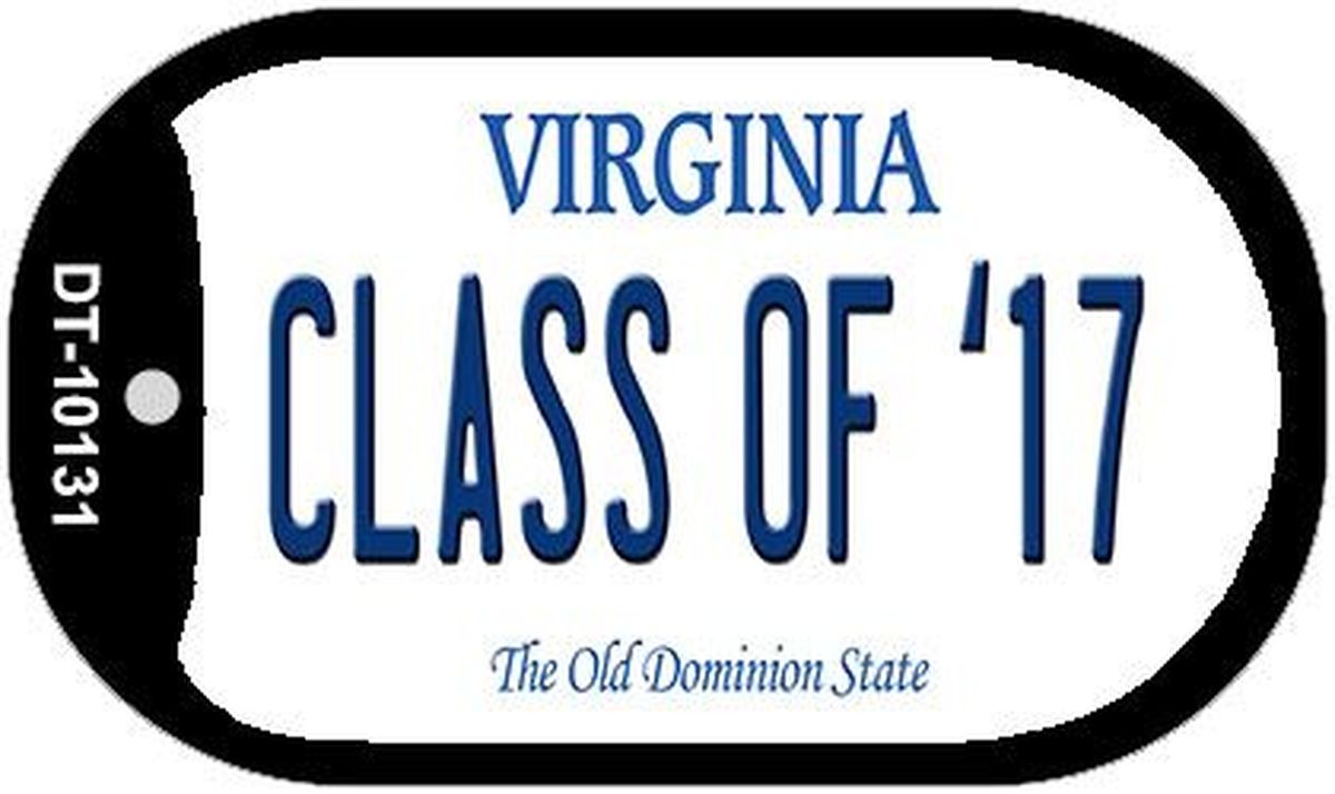 Dt-10131 1.5 X 2 In. Virginia Novelty Metal Dog Tag Necklace - Class Of 17