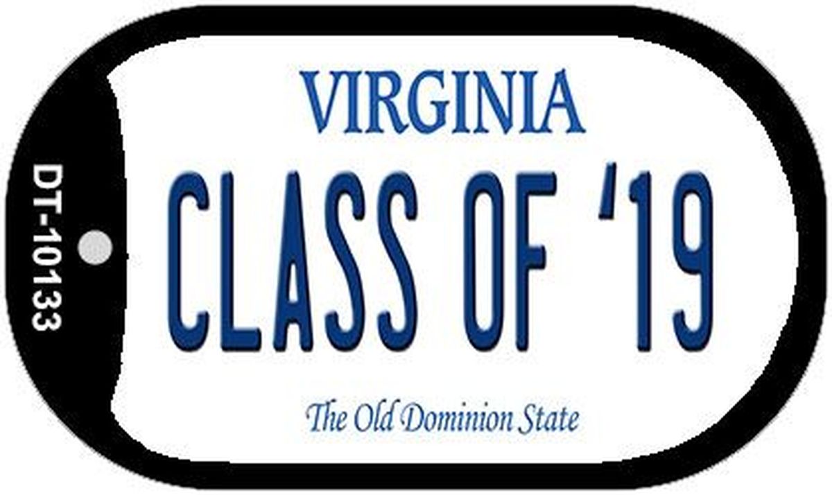 Dt-10133 1.5 X 2 In. Class Of 19 Virginia Novelty Metal Dog Tag Necklace
