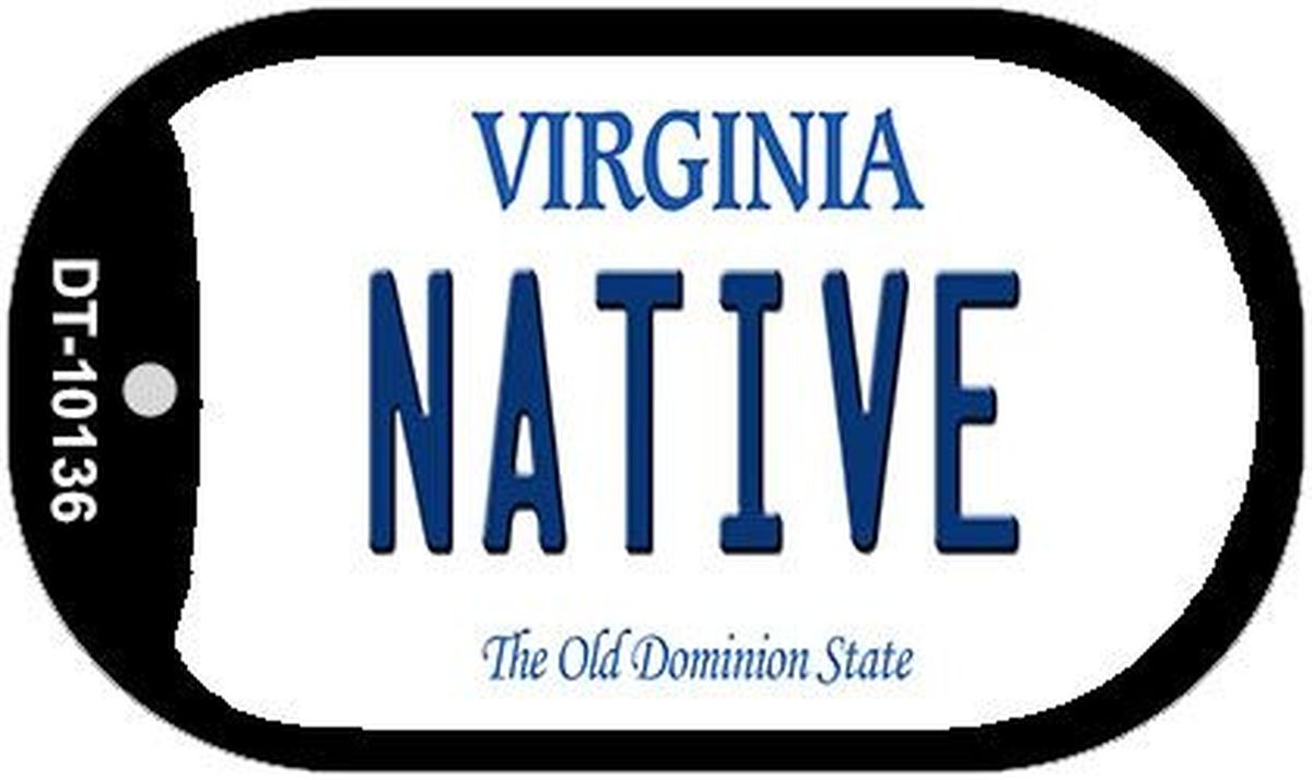 Dt-10136 1.5 X 2 In. Native Virginia Novelty Metal Dog Tag Necklace