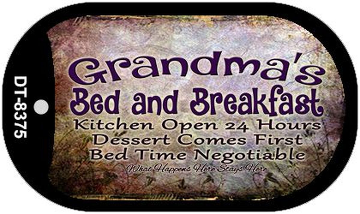Dt-8375 1.5 X 2 In. Grandmas Bed & Breakfast Novelty Metal Dog Tag Necklace