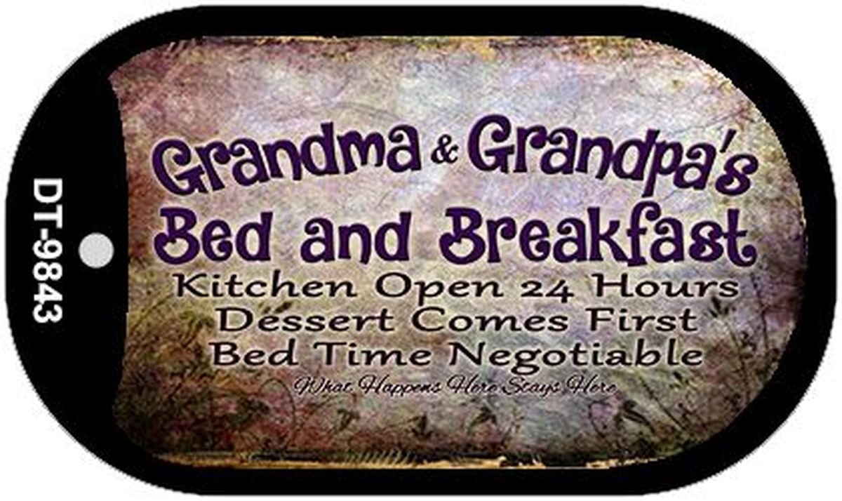 Dt-9843 1.5 X 2 In. Grandmas & Grandpas Bed Novelty Metal Dog Tag Necklace