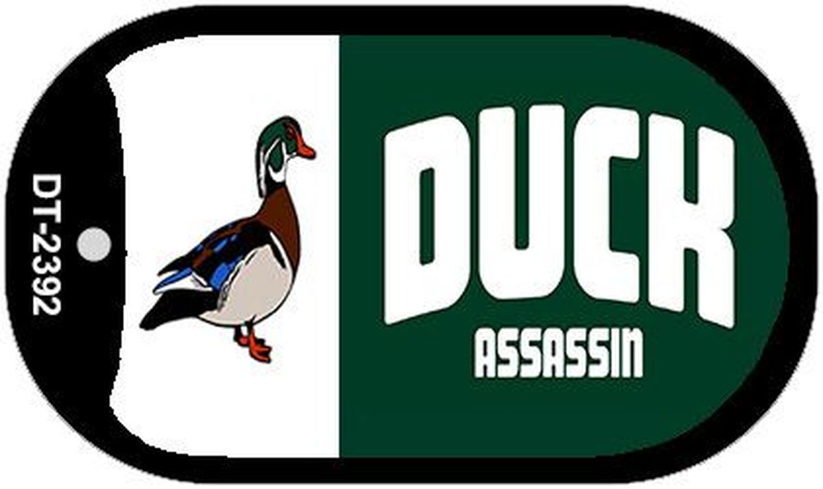 Dt-2392 1.5 X 2 In. Duck Assassin Novelty Metal Dog Tag Necklace