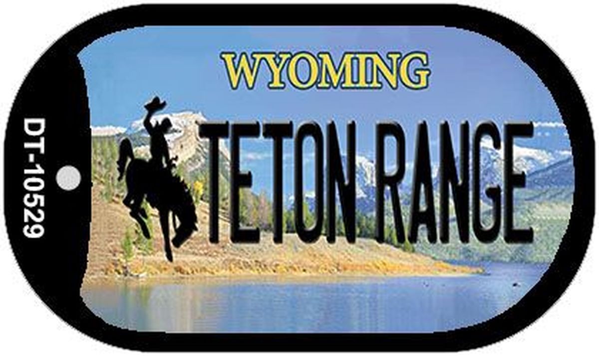 Dt-10529 1.5 X 2 In. Teton Range Wyoming Novelty Metal Dog Tag Necklace