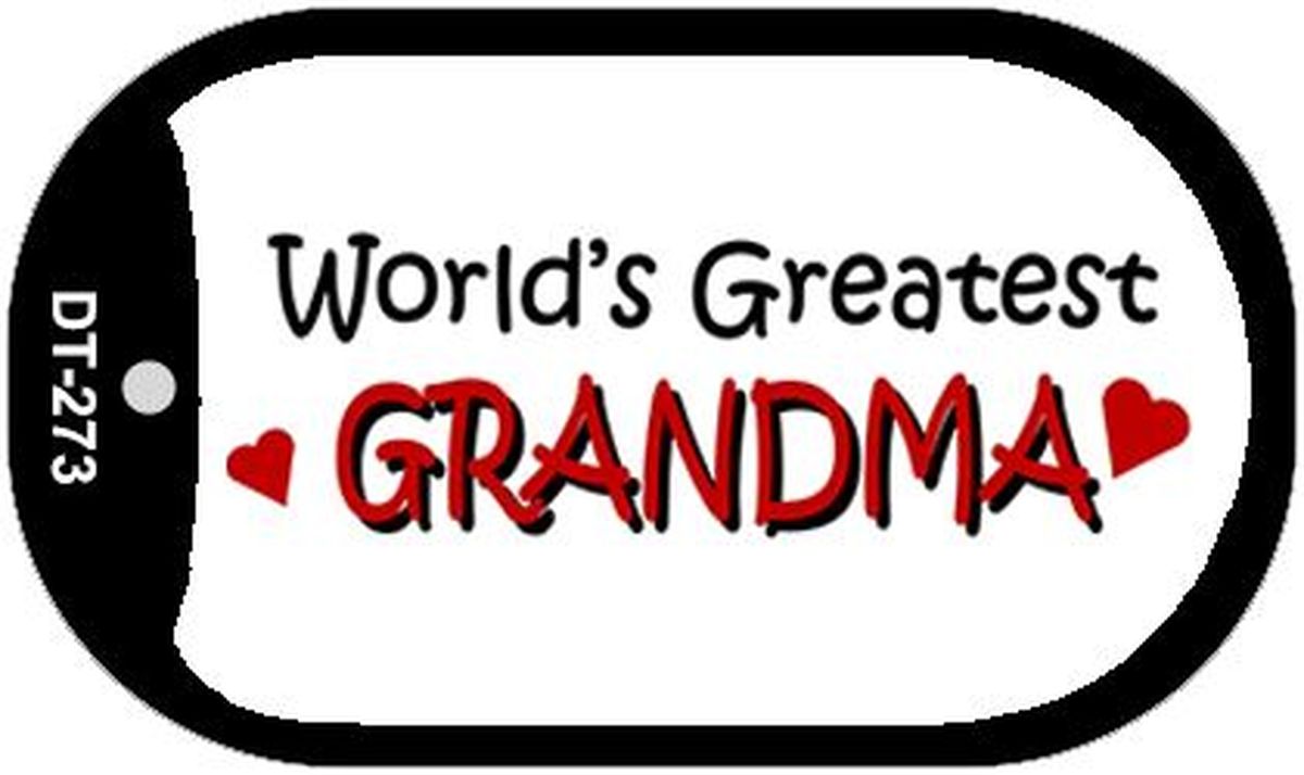 Dt-273 1.5 X 2 In. Worlds Greatest Grandma Novelty Metal Dog Tag Necklace