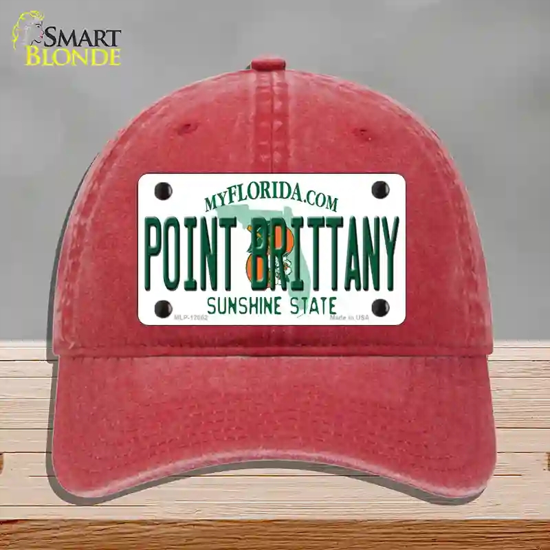 HAT13-MLP-12062 Florida Point Brittany Novelty License Plate Hat, Unconstructed Cotton - Red