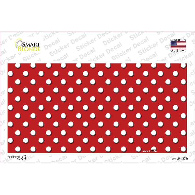 LP-4371s-M Red Polka Dot Novelty Sticker Decal, Medium
