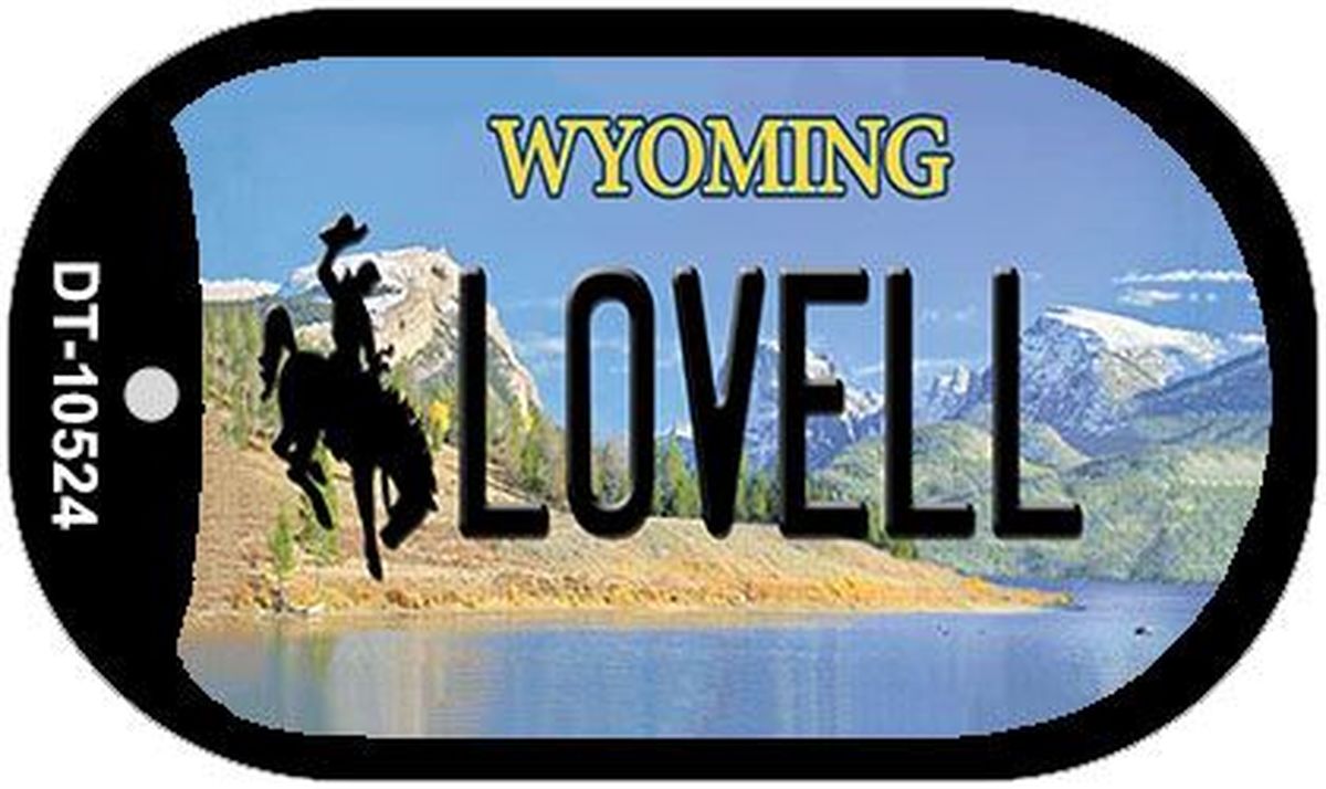 Dt-10524 1.5 X 2 In. Lovell Wyoming Novelty Metal Dog Tag Necklace