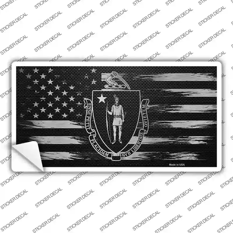 LPC-1113s-S Massachusetts Carbon Fiber Novelty Sticker Decal, Small