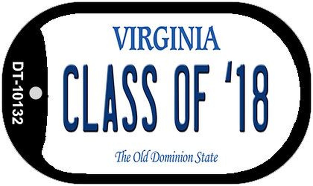 Dt-10132 1.5 X 2 In. Class Of 18 Virginia Novelty Metal Dog Tag Necklace