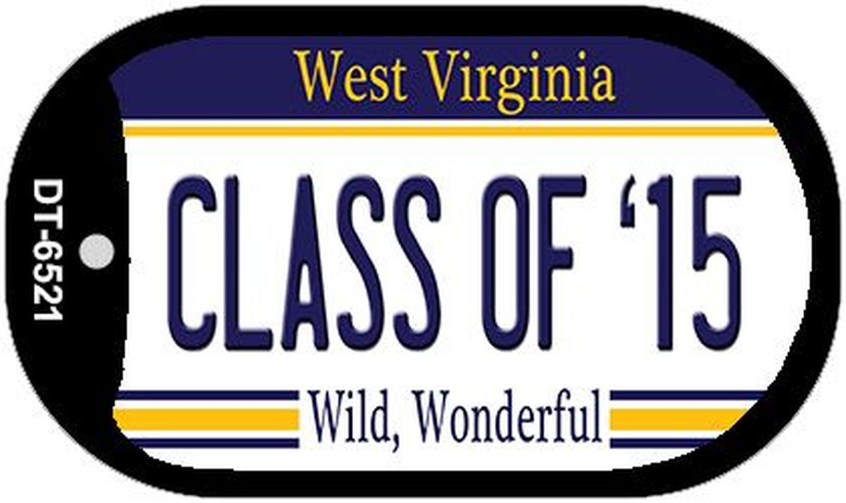 Dt-6521 1.5 X 2 In. Class Of 15 West Virginia Novelty Metal Dog Tag Necklace