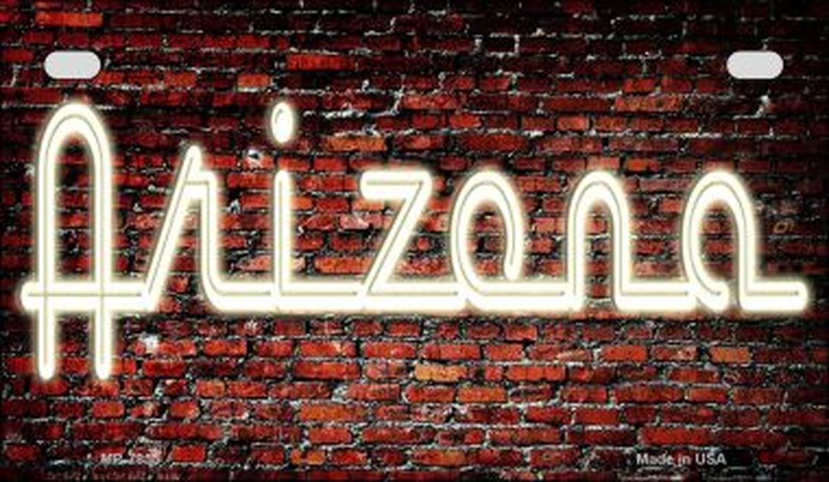 Mp-7855 7 X 4 In. Arizona Neon Sign Novelty Metal Motorcycle Plate