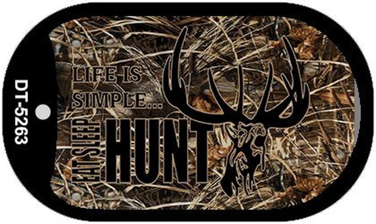 Dt-5263 1.5 X 2 In. Life Is Simple Hunt Novelty Metal Dog Tag Necklace