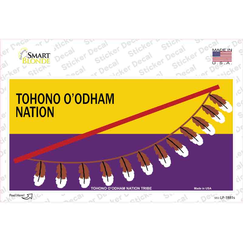 LP-1881s-M Tohono Oodham Flag Novelty Sticker Decal, Medium