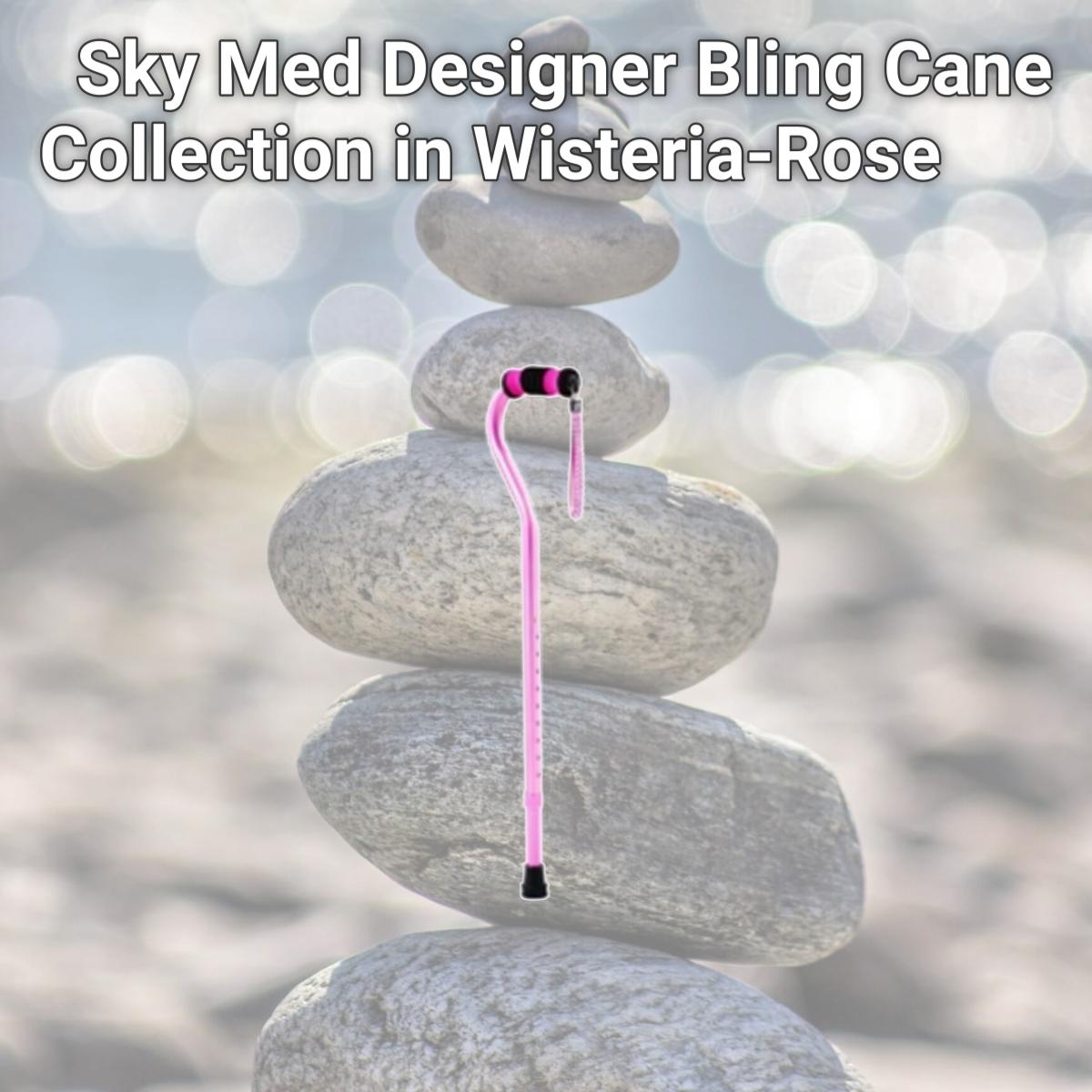 Picture of Sky Medsupply International SM-060001PKWR Sky Med Designer Bling Cane Collection in Wisteria-Rose