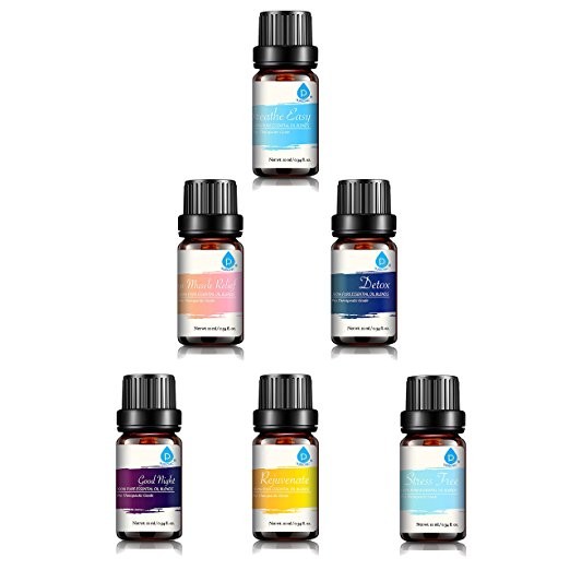 Samsonic Trading Aob-6 Pure Essential Aroma Oil Blends, Pack Of 6