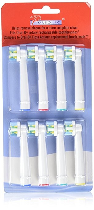 Samsonic Trading Eb25-8 Floss Action Replacement Brush Heads For Oral B - Pack Of 8