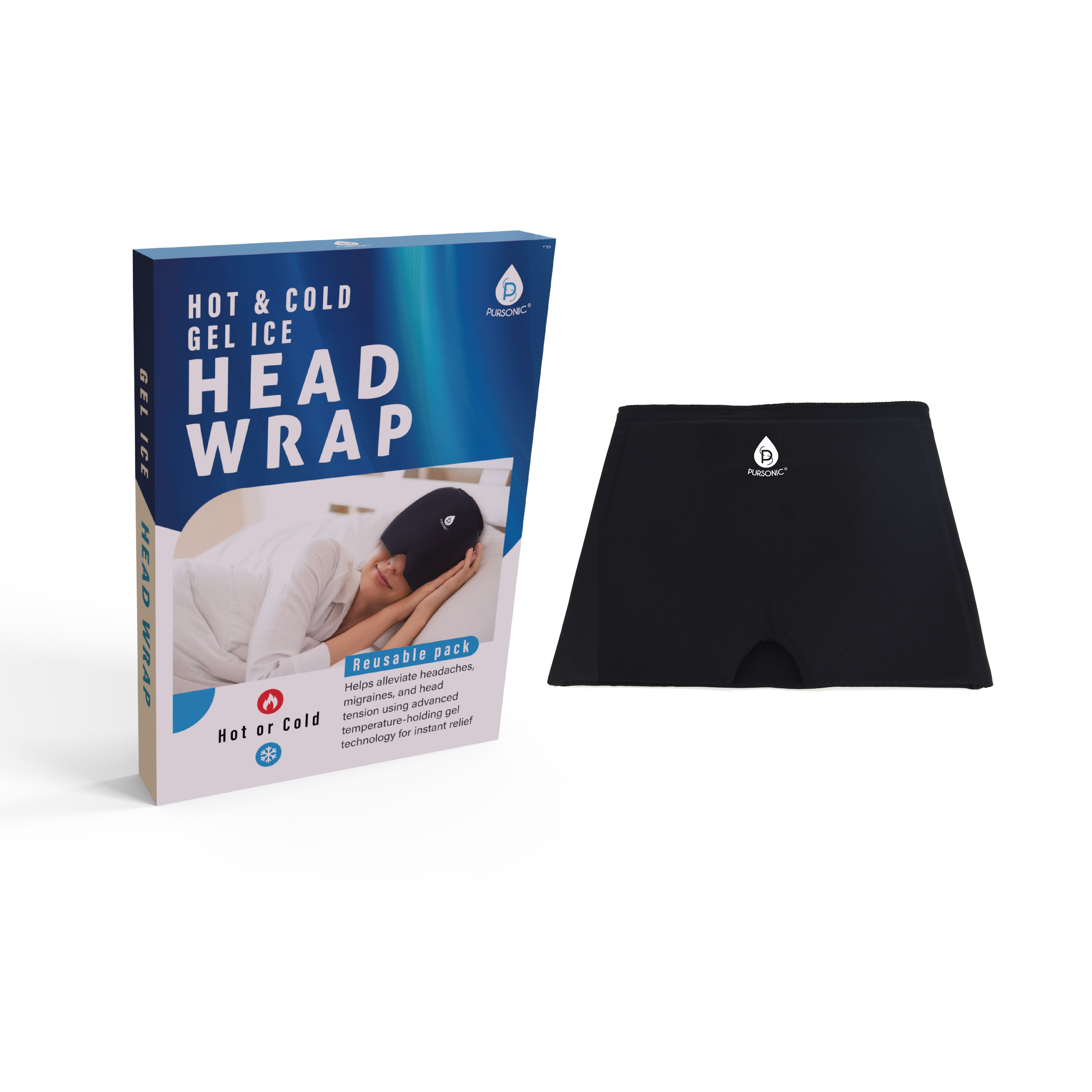 HCHW1 Reusable Hot & Cold Gel Ice Head Wrap