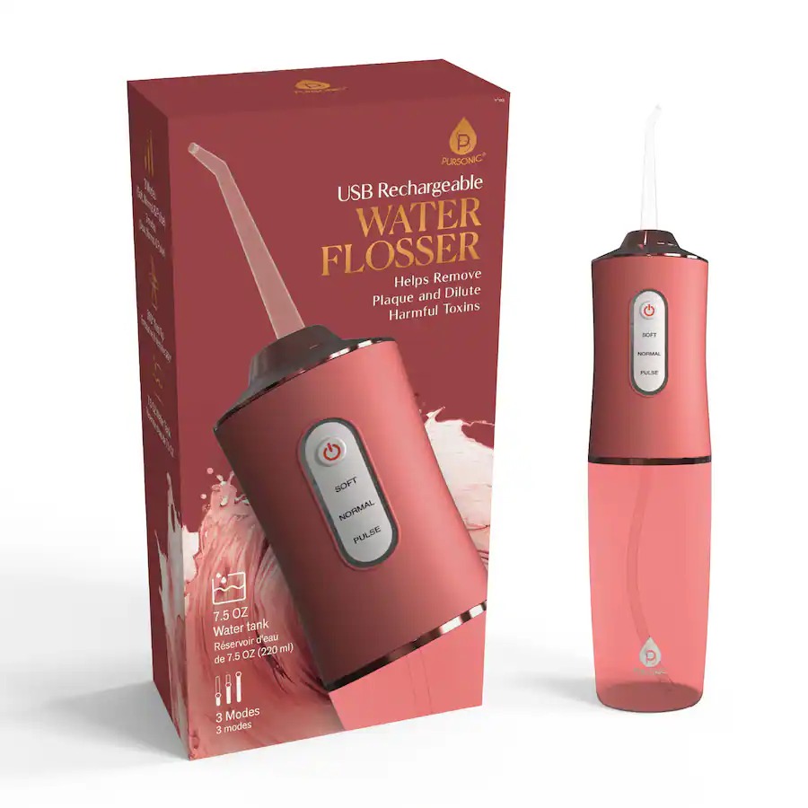 OI13RPK USB Rechargeable Water Flosser & Oral Irrigator, Pink