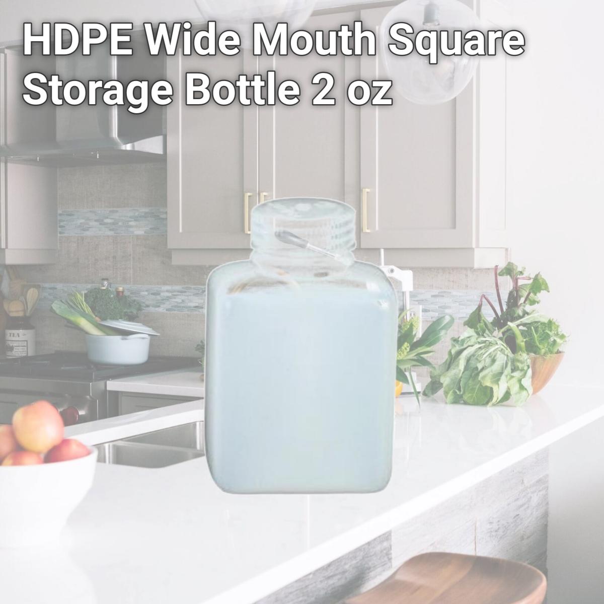 Picture of Nalgene NAL-562114-0002 HDPE Wide Mouth Square Storage Bottle, 2 oz