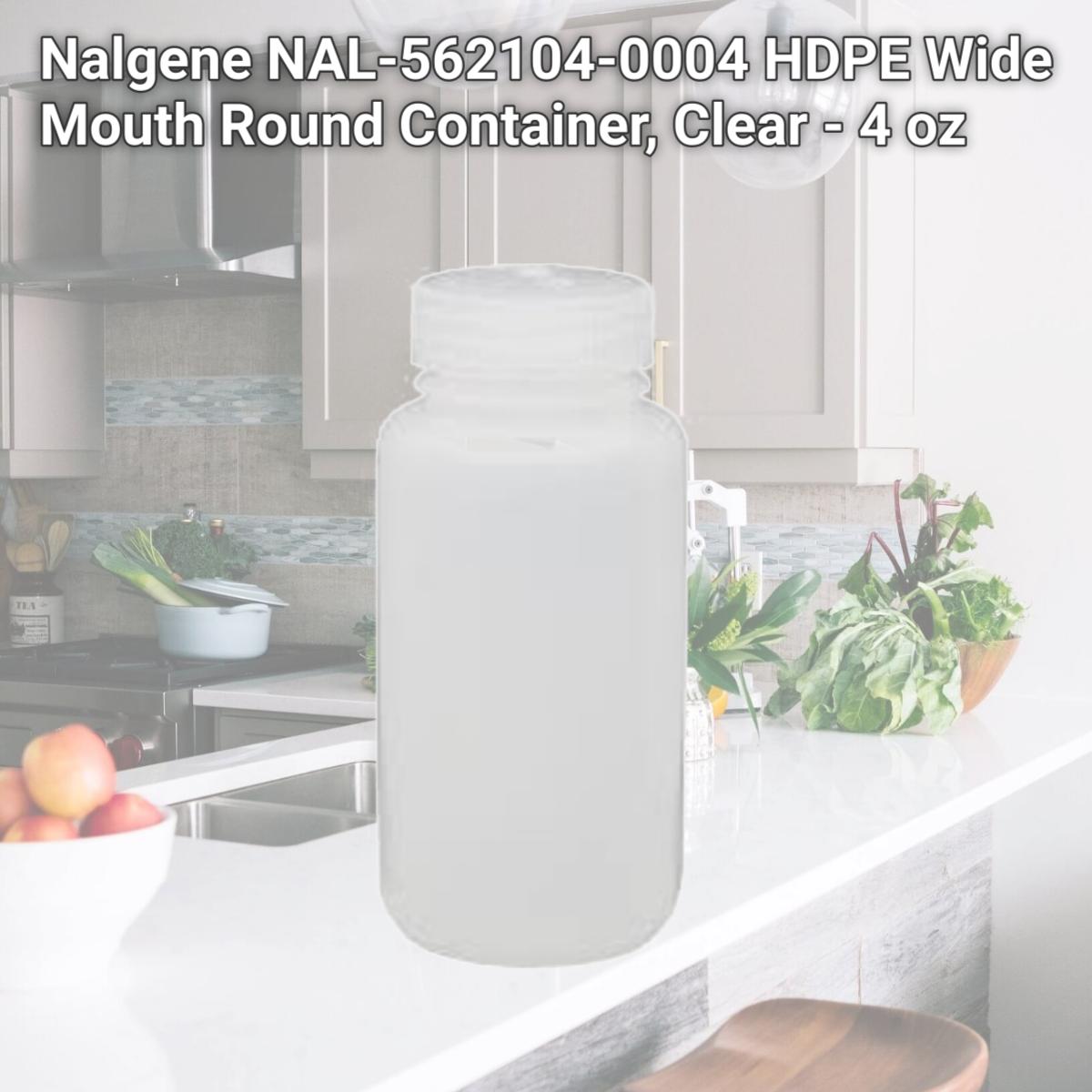 Picture of Nalgene NAL-562104-0004 HDPE Wide Mouth Round Container, Clear - 4 oz