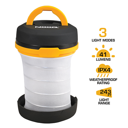 Ndr-06156 Pop-up Led Lantern With Flashlight - Black & Yellow