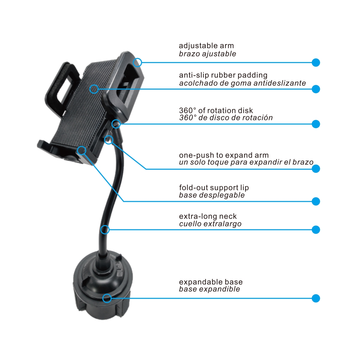 Picture of miLINK CHPH-227 Car Cup Holder Phone Holder