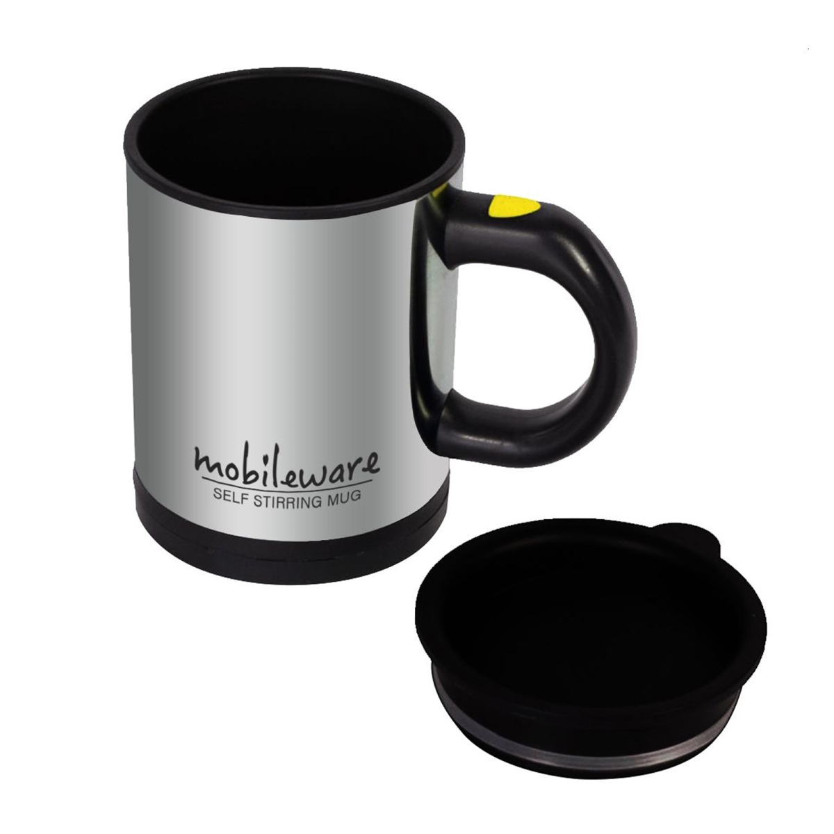 Picture of Sondpex ASM-901 8 oz Self-stirring Coffee Mug, Black & Silver
