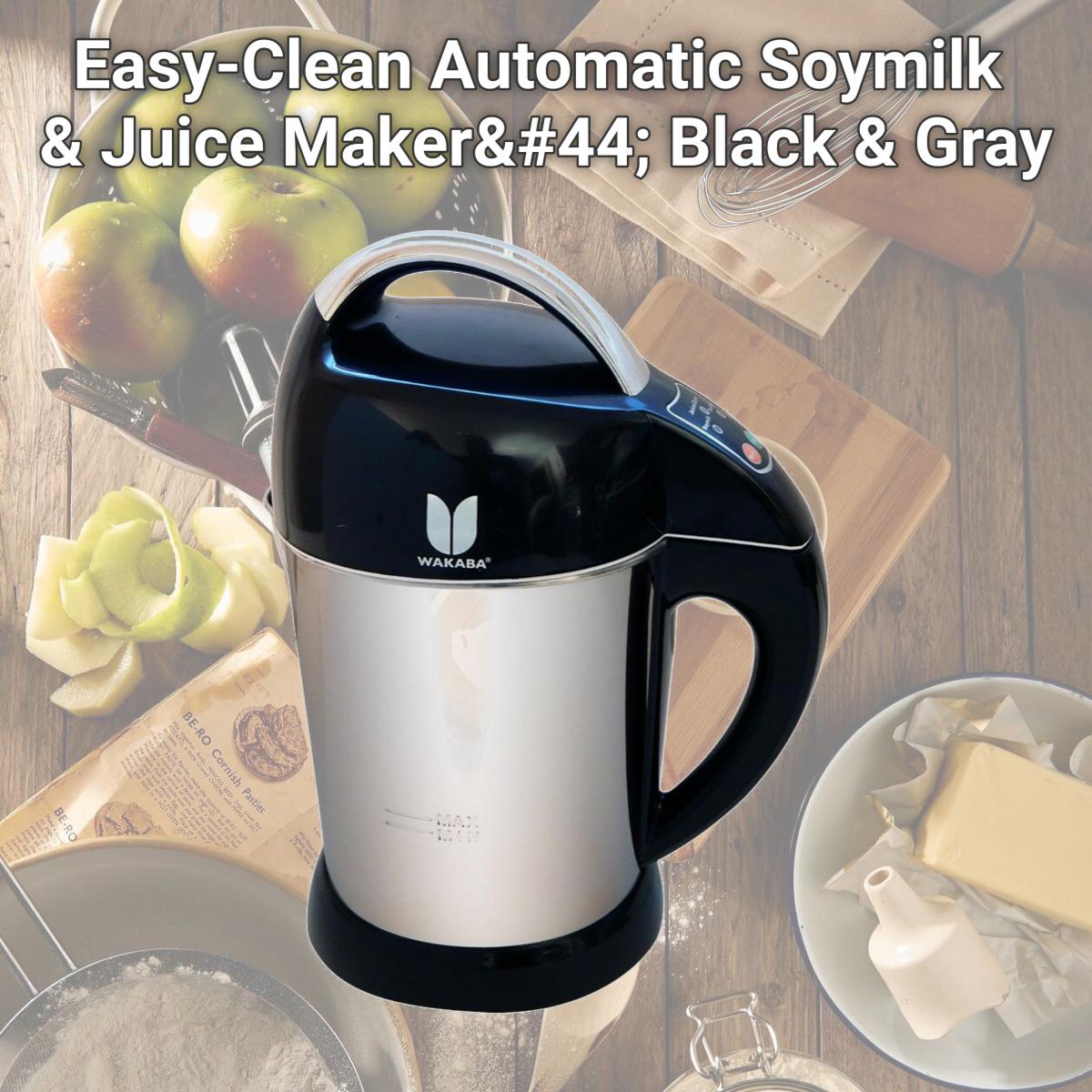 Picture of Wakaba SM-1015 Easy-Clean Automatic Soymilk & Juice Maker, Black & Gray