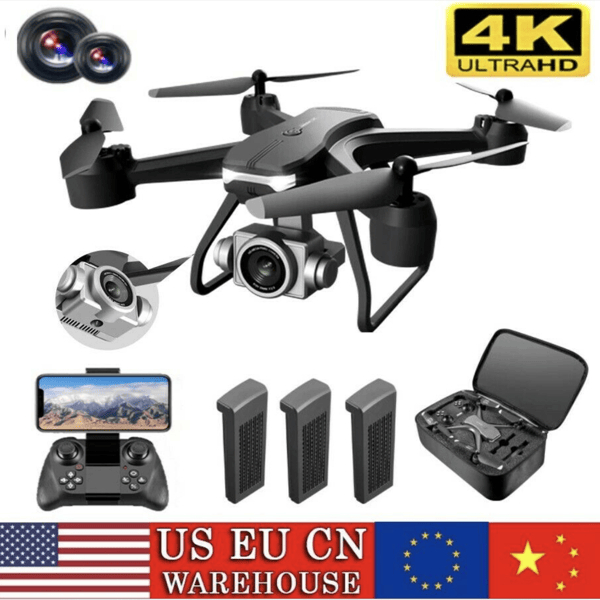 D01027HRDGA 3 Battery V14 Professional Drone 6K HD Dual Camera Wi-Fi FPV Portable RC Quadcopter, Drones Suitable