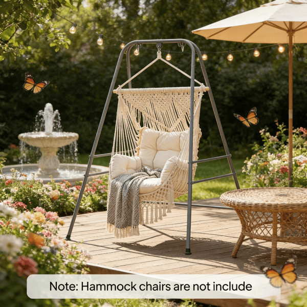 D01027HRP0W Hammock Chair Stand - Gray