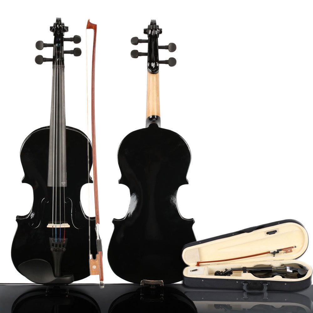 D0102HAHMRW 0.75 Size Acoustic Violin Case - Bow Rosin, Black