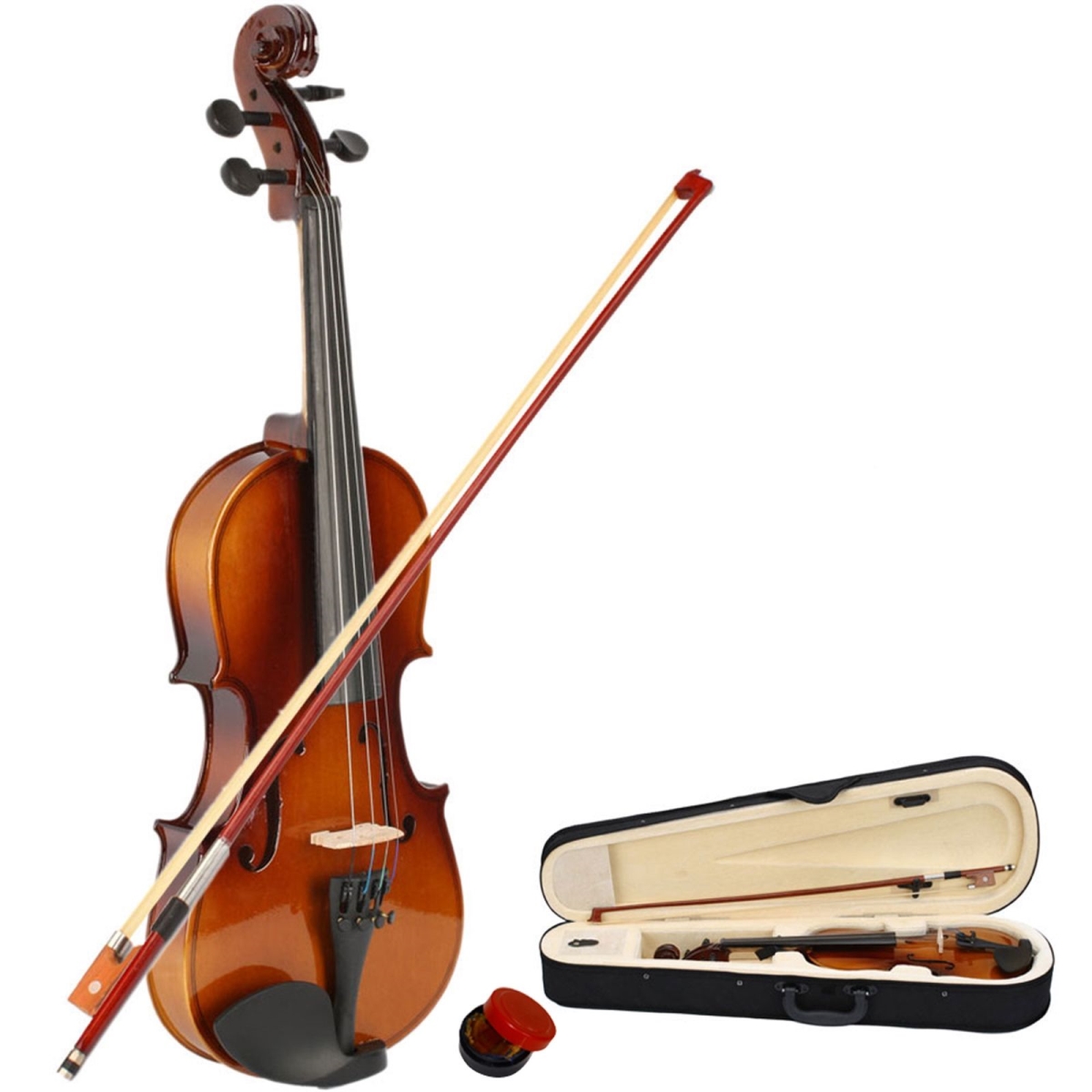 D0102HAPISW 0.5 Size Acoustic Violin Case - Bow Rosin, Natural