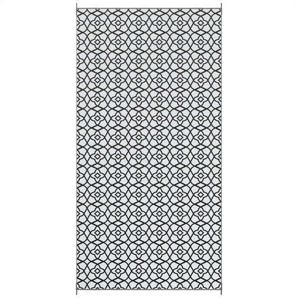 D0102X32UYG Clover Reversible Outdoor Rug - Black & White