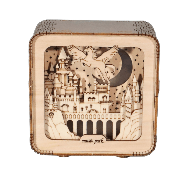 D01027R4XAT 3D Wooden Puzzles Pegasus Castle Model Kits Night Lights Desk Decorations Birthday Christmas Gifts for Womens