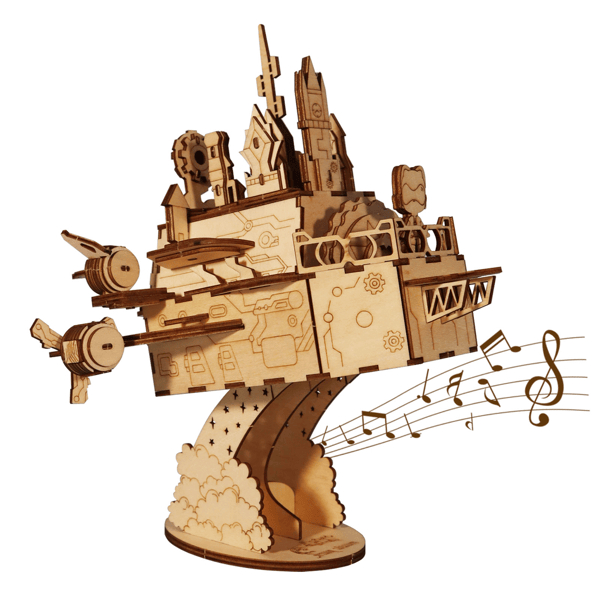 D01027R4XP8 3D Wooden Puzzles Moving Castle Music Box Kits Castle Building Model DIY Crafts Birthday Gift for Womens