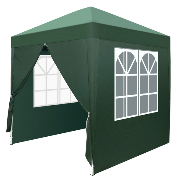 D0102HGN9XV 2 x 2 m 2-Doors & Two Windows Practical Waterproof Right-Angle Folding Tent - Green