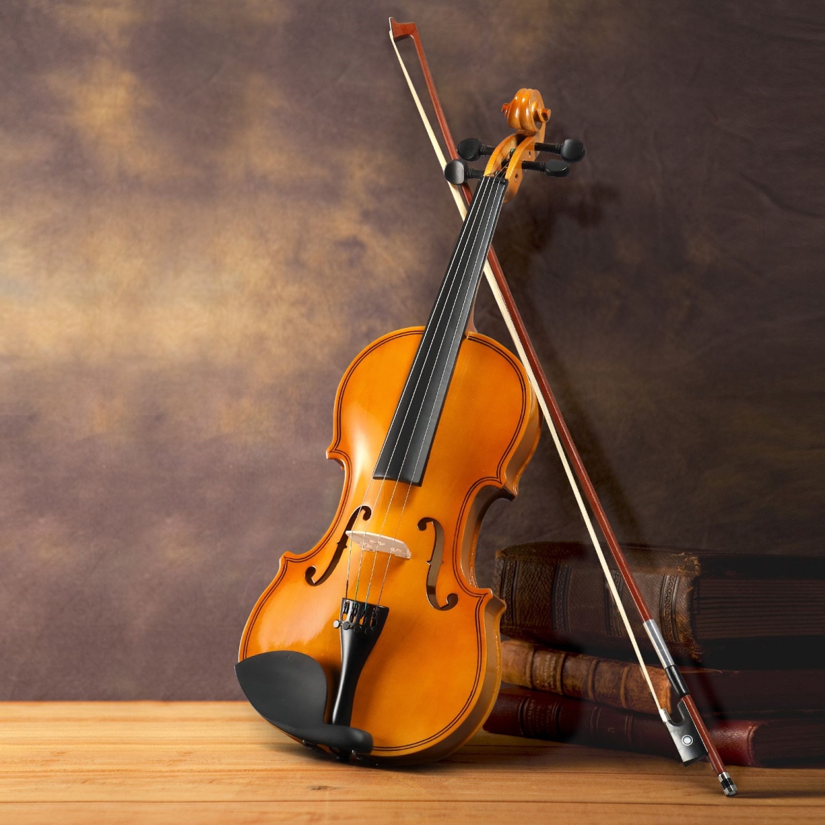 4-4 Full Size Violin Set for Adults Beginners Students with Hard Case, Violin Bow, Shoulder Rest, Rosin - Extra Strings & Sordine