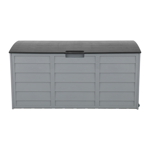 D0102HGVBAA 75 gal & 260L Outdoor Garden Plastic Storage Deck Box Chest Tools Cushions Toys Lockable Seat - Grey